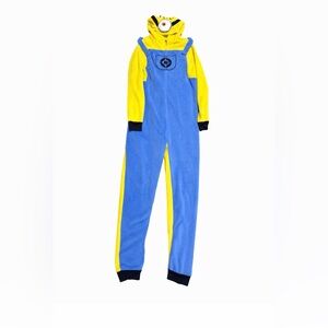 Minions Full Body Suit Fleece Pajamas Despicable Me Costume With Hood Size Large